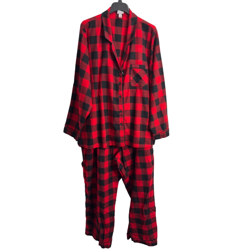 Wondershop Target Red Black Buffalo Plaid Pajama Set 2PC Cotton Womens 3X Cotton